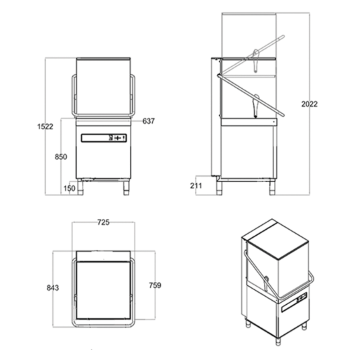 Hood-Type Dishwasher | 60E Series