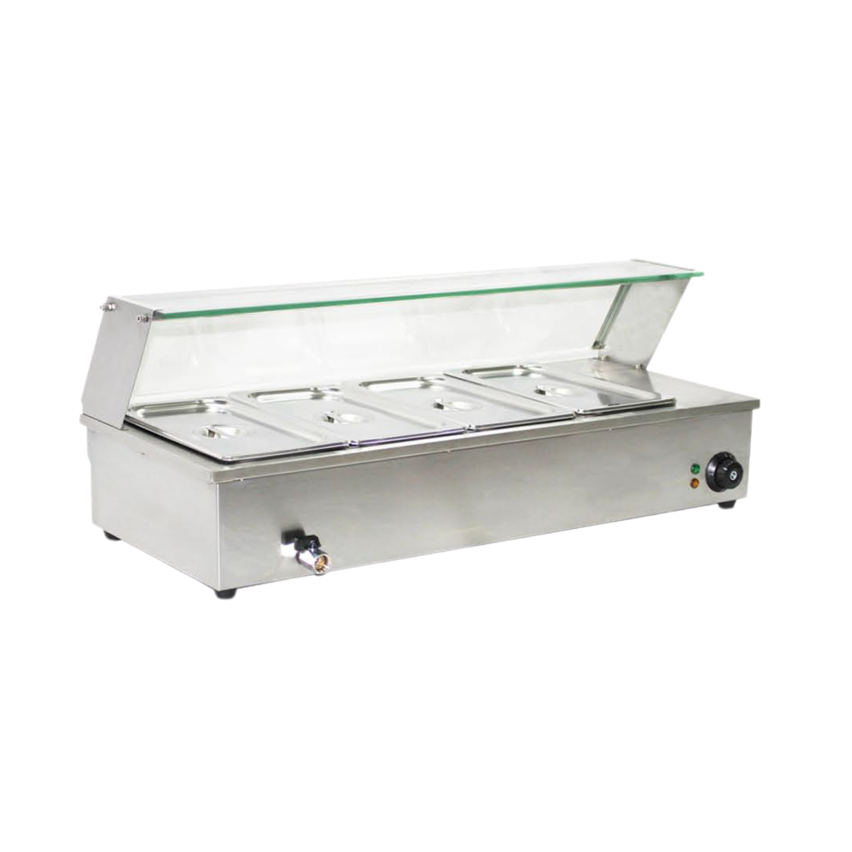 Bain Marie Food Warmer with Glass Sneeze Guard | BM Series