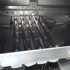 Stainless steel wash arms and spray system inside the conveyor dishwasher