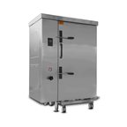 Commercial steam cabinet with trolley rack