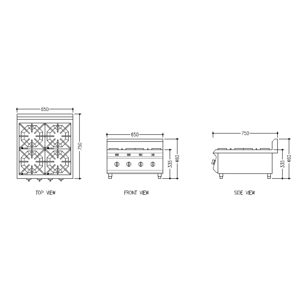 Commercial Gas Stove 4-Burner Portable