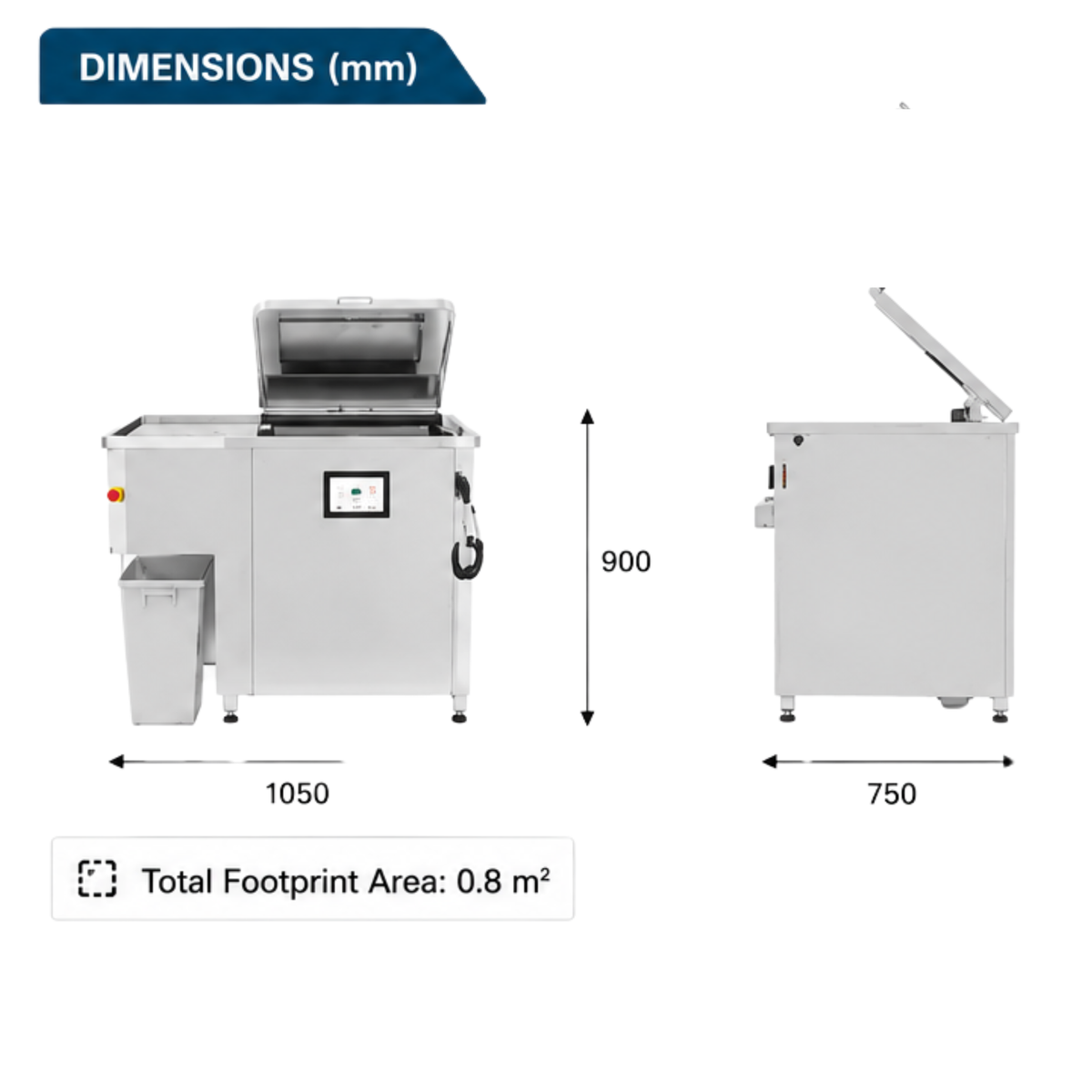 Compact food waste management machine for restaurants