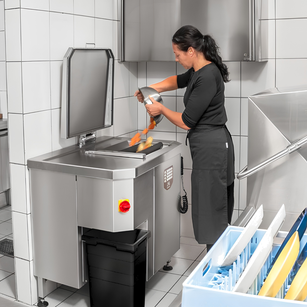 Commercial kitchen waste processing machine