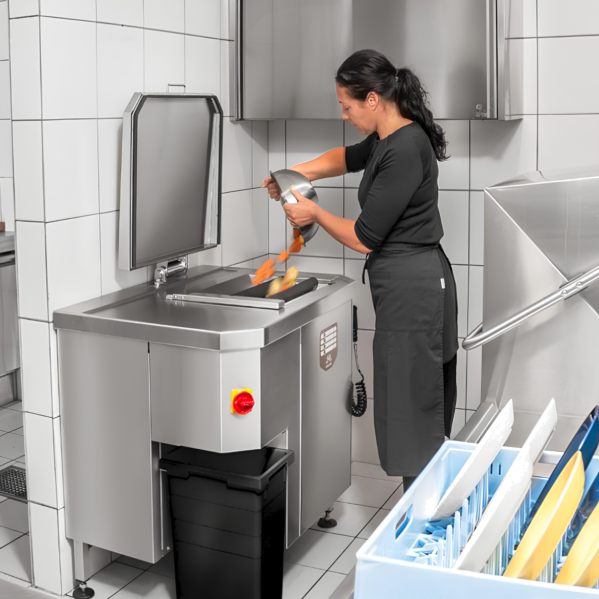 Commercial kitchen waste processing machine