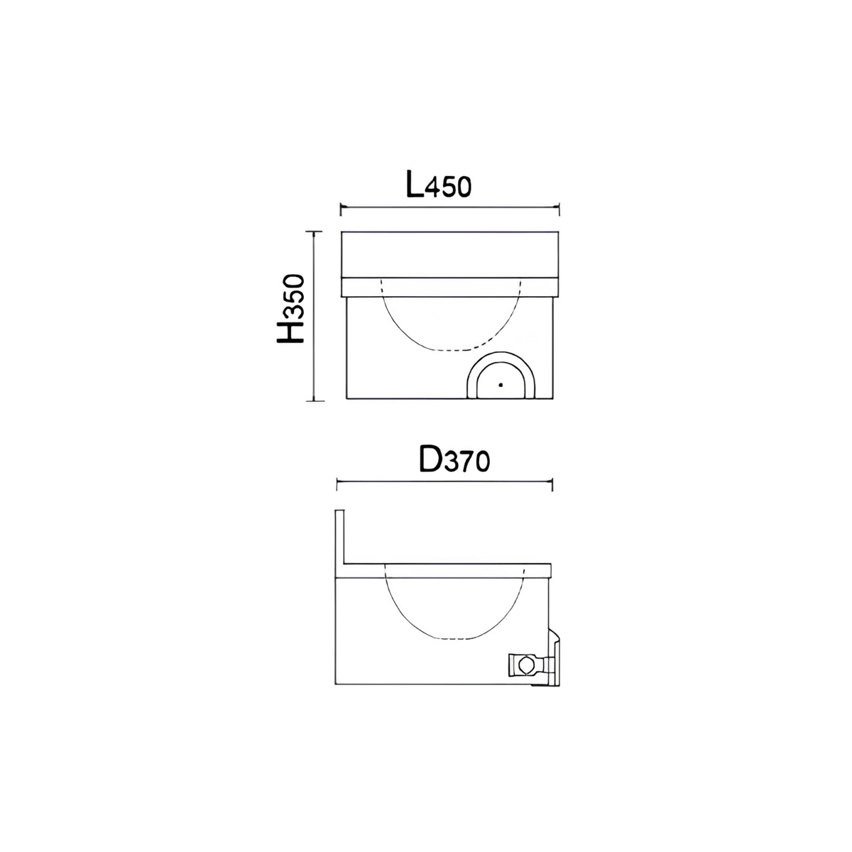 Stainless steel knee-operated hand wash basin for commercial kitchens
