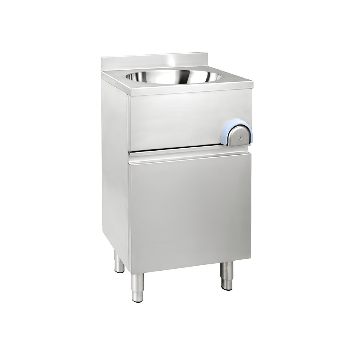 Commercial hands-free hand wash station with integrated waste bin