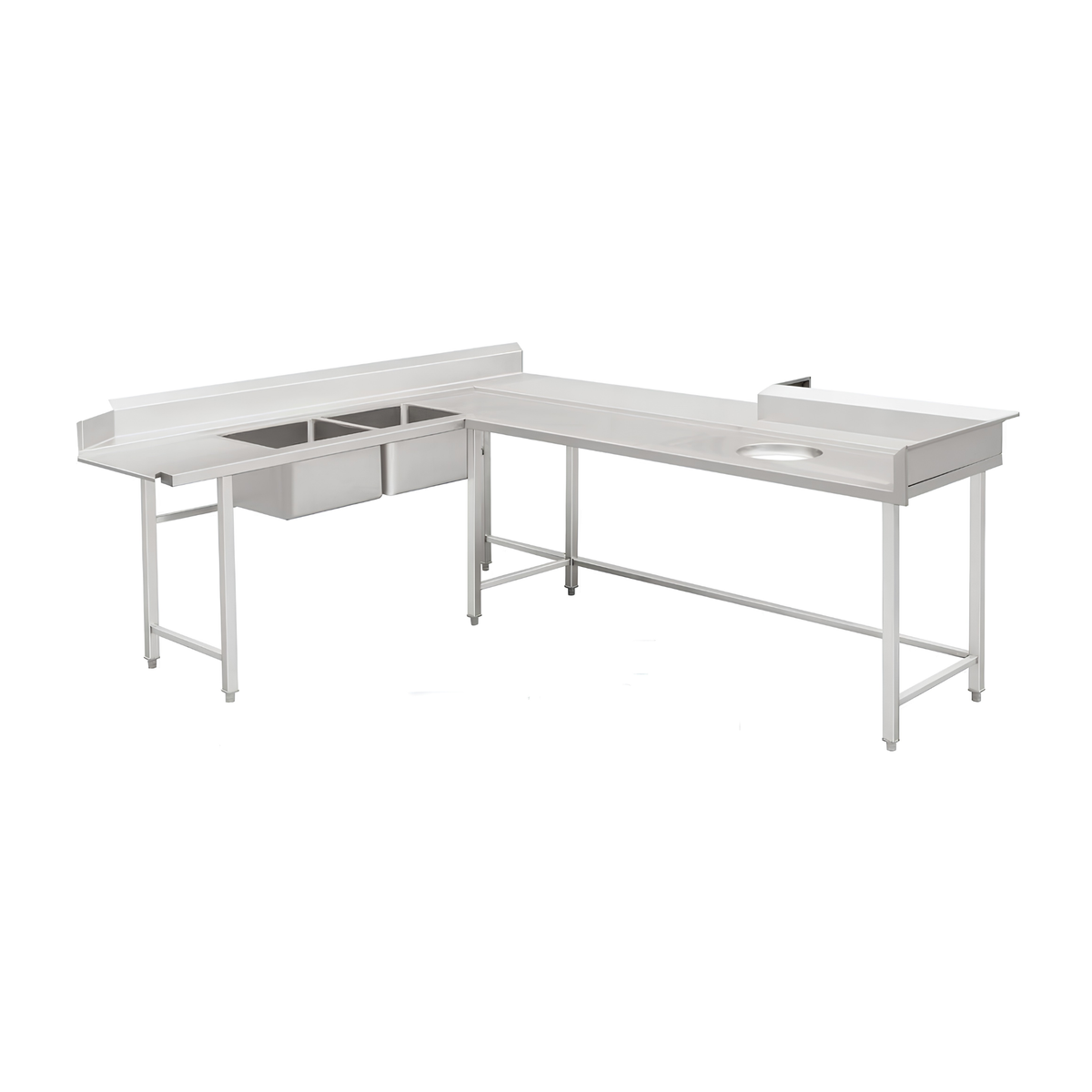Stainless Steel L-Shaped Dirty Dish Landing Table