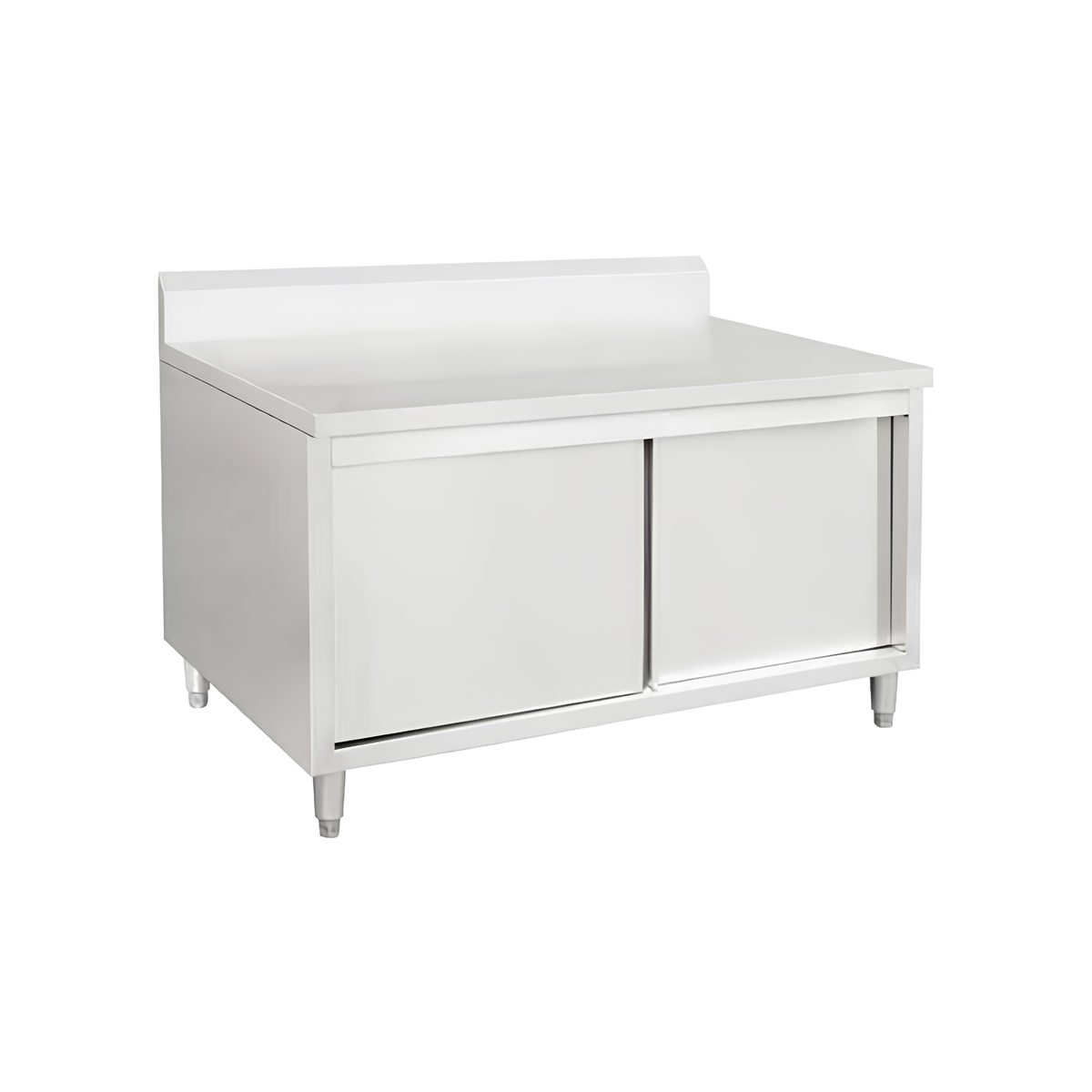 Commercial Stainless Steel Preparation Table with Rear Sliding Doors