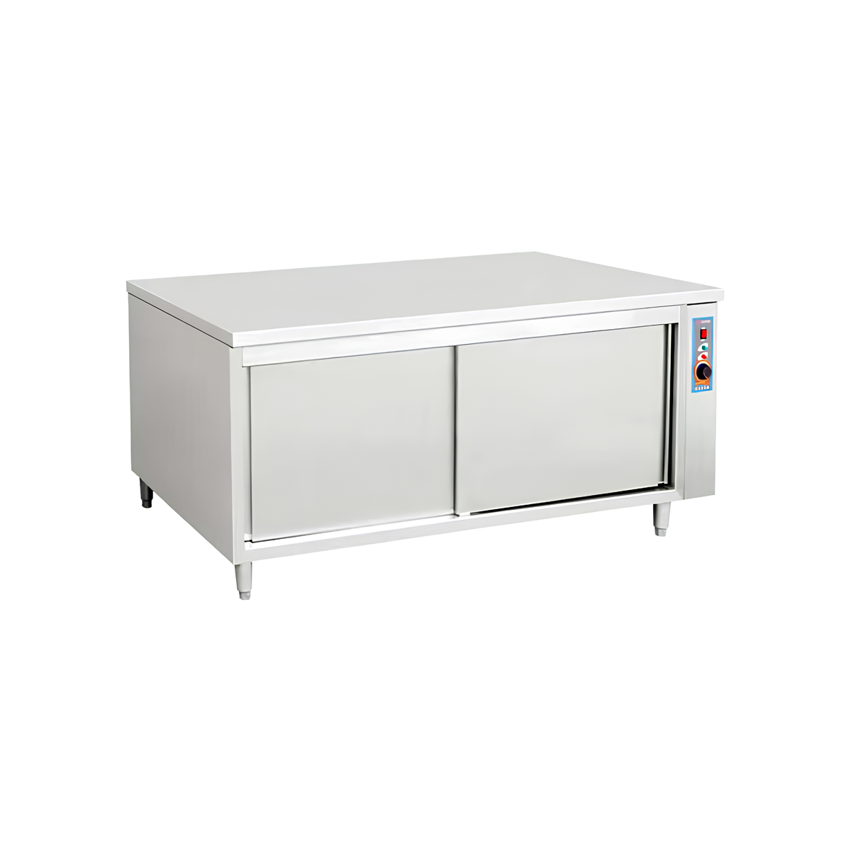 Commercial Stainless Steel Preparation Table with Rear Sliding Doors