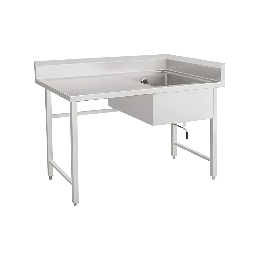 Stainless steel sink with three-sided backsplash