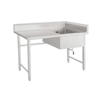 Stainless steel sink with three-sided backsplash