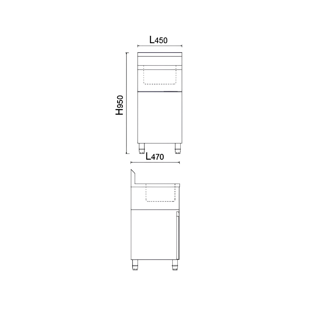 Commercial stainless steel hand wash station with integrated waste bin dimension